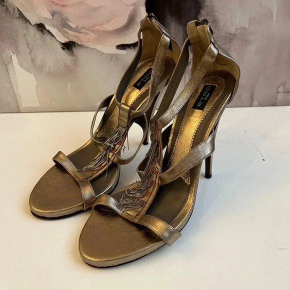 ! Etro Milano women’s bronze high heels sx 9.5 - Picture 1 of 9
